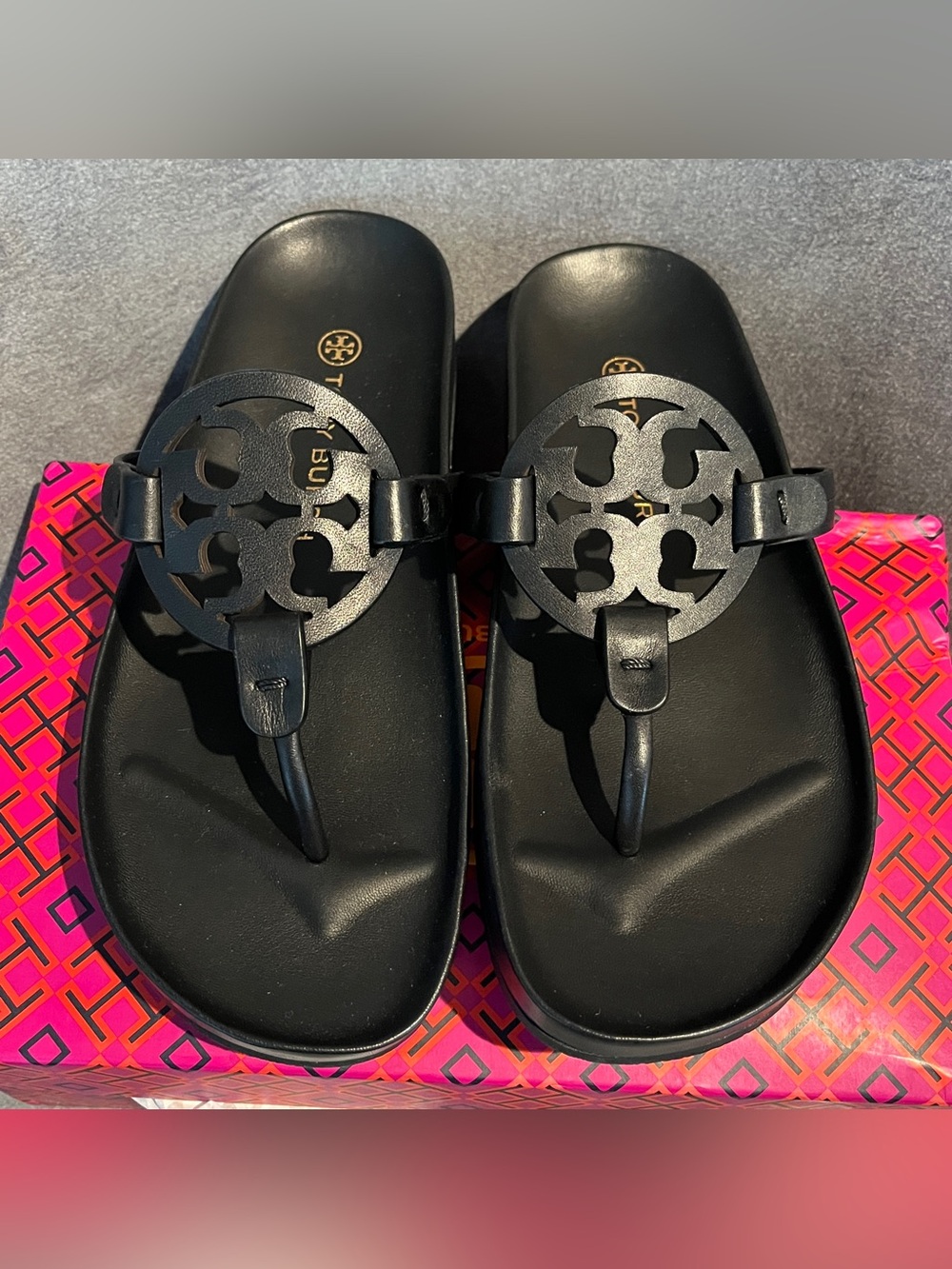 Tory Burch Women’s Sandals Miller Cloud Perfect Black Size 7.5 US